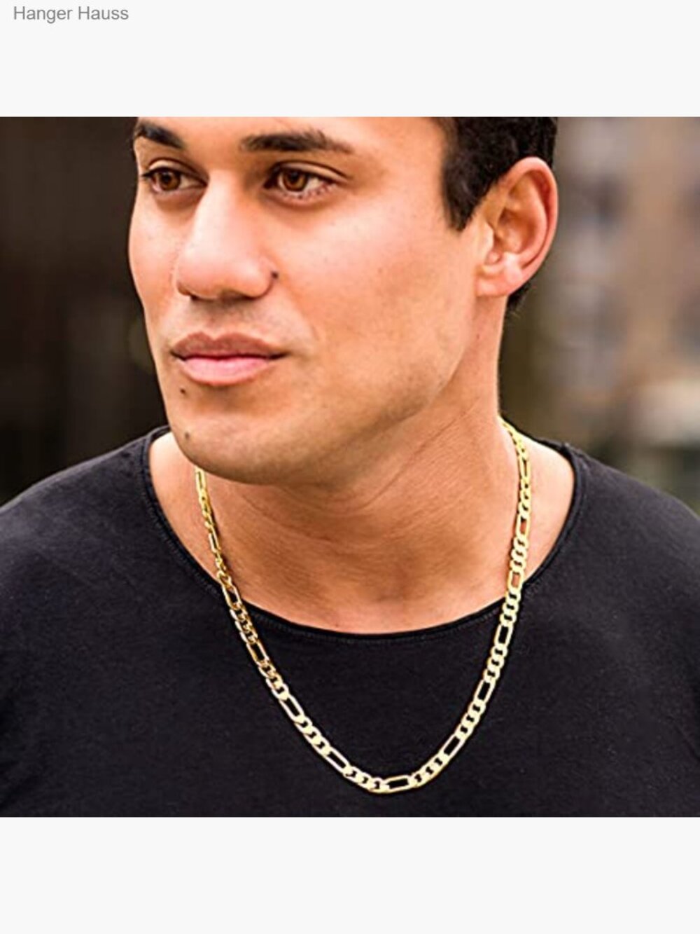 24k Gold Plated Figaro Chain Necklace 7mm Men Women - Picture 3 of 7